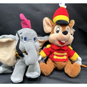 DISNEY Dumbo & Timothy Lot(2) Disneyland Bean Bag Plush Mouseketoys Vintage NWT